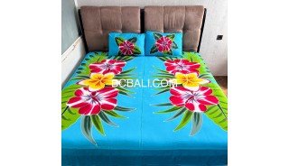 Hot Sale Rayon Bedsheet Hand Painted Floral Design Premium Handmade